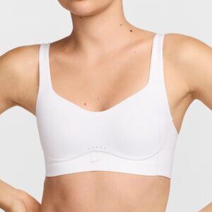 Nike Alate Coverage Medium-Support Lightly Lined White Sports Bra Straps Hooks